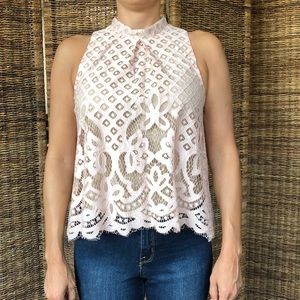 Sleeveless lace top